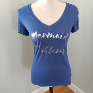 Mermaid Lover?  Fitted Blue T-Shirt Small